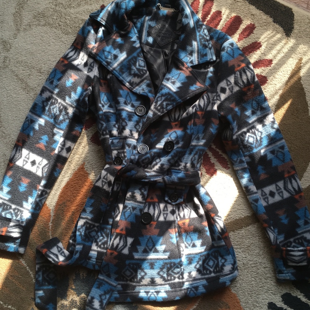 Tribal Print Pea Coat